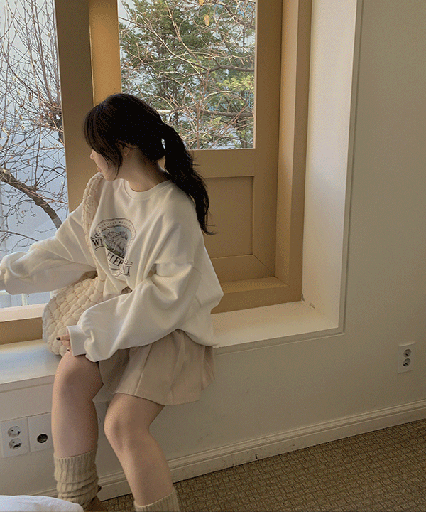 9953 [기모안감] 여리여리~ 오버핏 양기모 맨투맨t(4color)