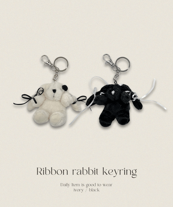 #11589, [모델소장] 러블리 리본 토끼 키링 : 아이,블랙 2color